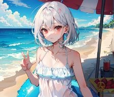 沙滩女孩-ai画图泳装