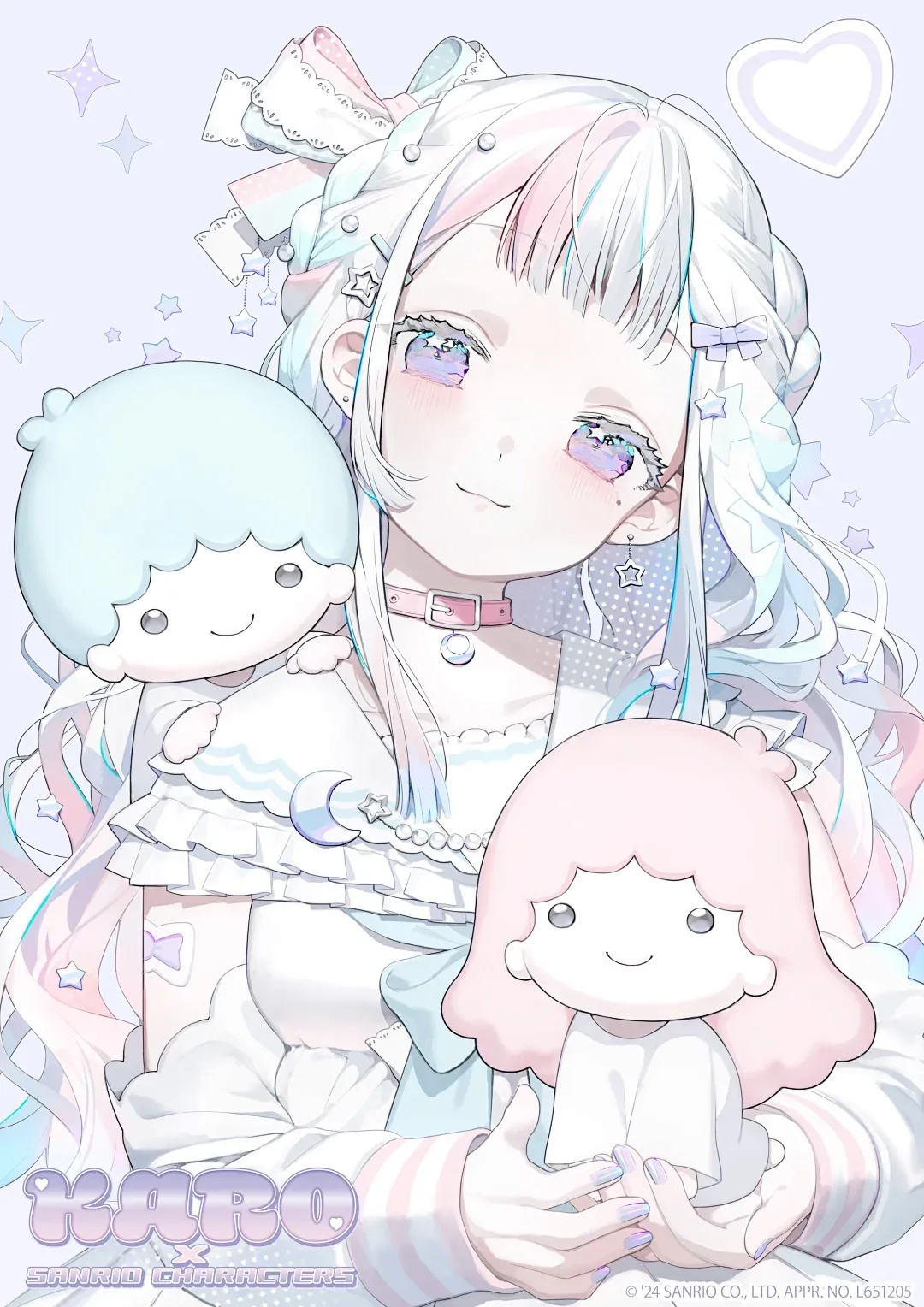 浅调绮梦：夏炉笔下的二次元少女绘卷插画图片壁纸