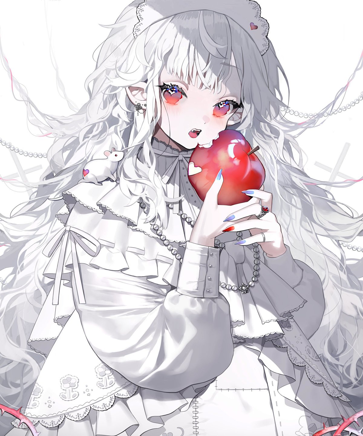 浅调绮梦：夏炉笔下的二次元少女绘卷插画图片壁纸