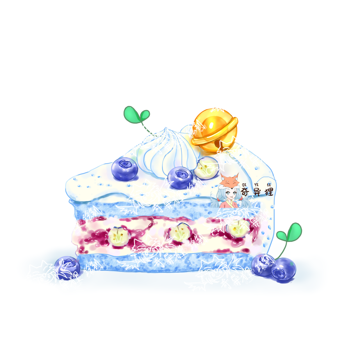 海盐蓝莓蛋糕-甜品甜品食物