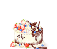 草莓巧克力双拼生贺蛋糕