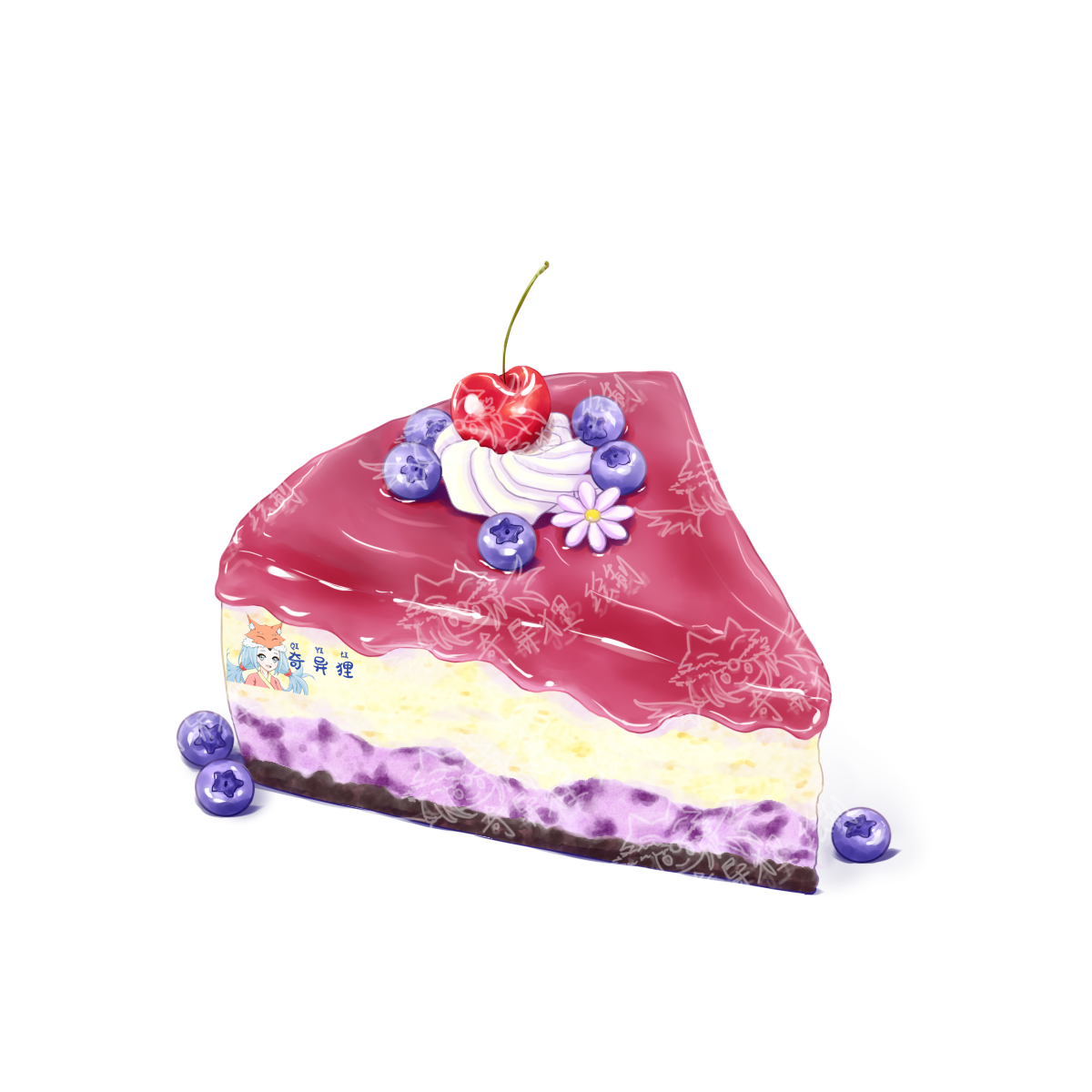 蓝莓芝士蛋糕~头像同人高清图