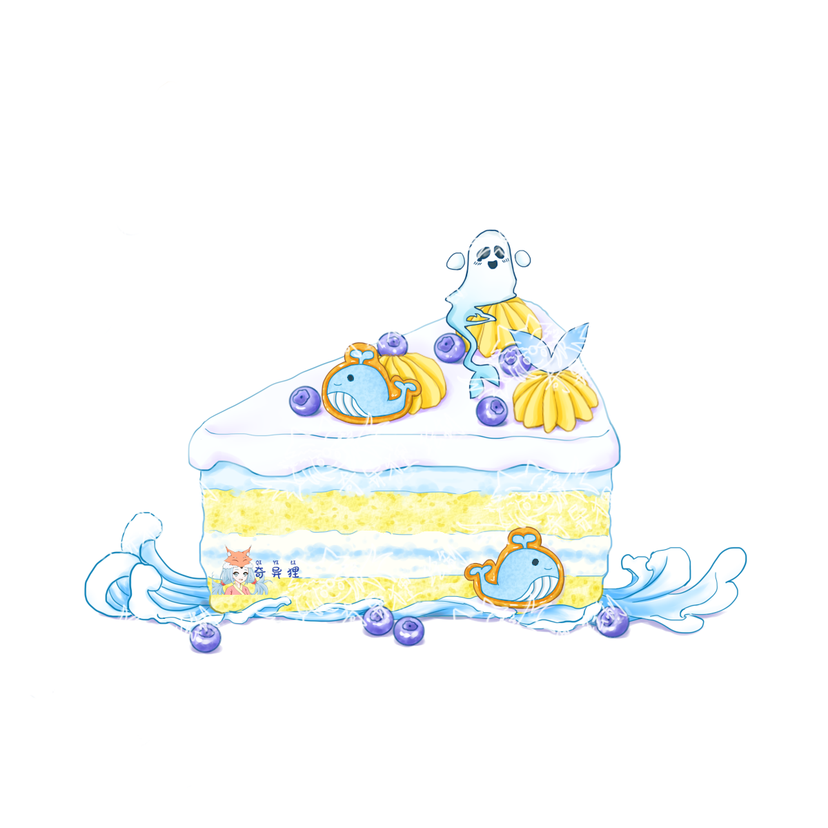 幽灵小鲸鱼蛋糕~~