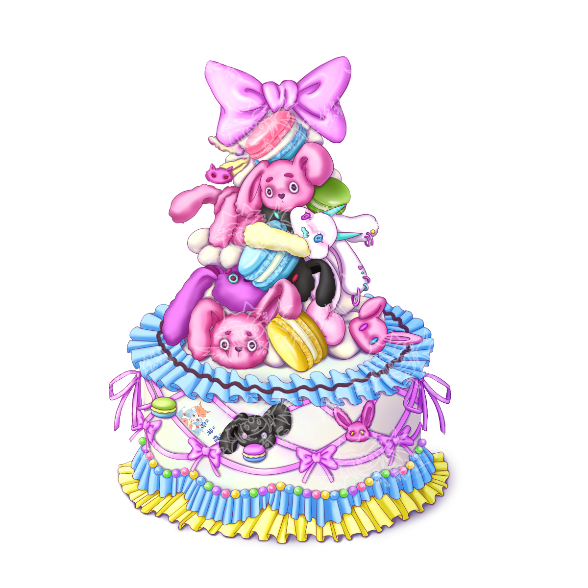 马卡龙兔兔大蛋糕~~客单展示~头像同人高清图