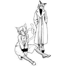 星肖绘 - 双子座 猫插画图片壁纸
