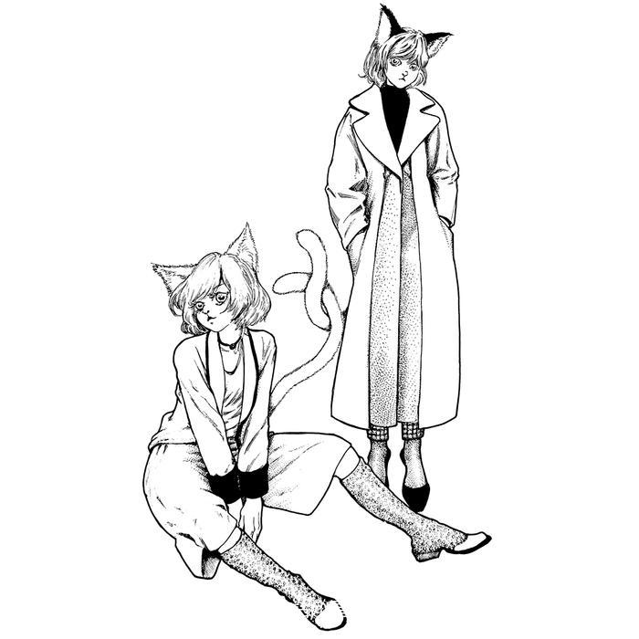 星肖绘 - 双子座 猫插画图片壁纸