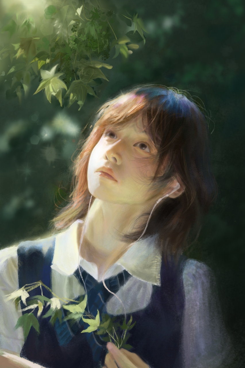 阳光明媚插画图片壁纸