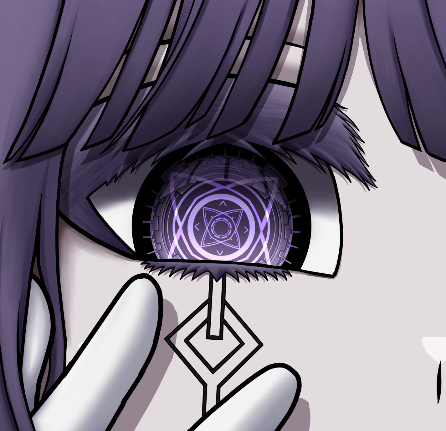 虚拟网络防护级-紫-机体的机械眼插画图片壁纸