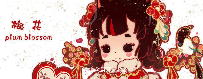 小红猫——中国风lo裙插画图片壁纸