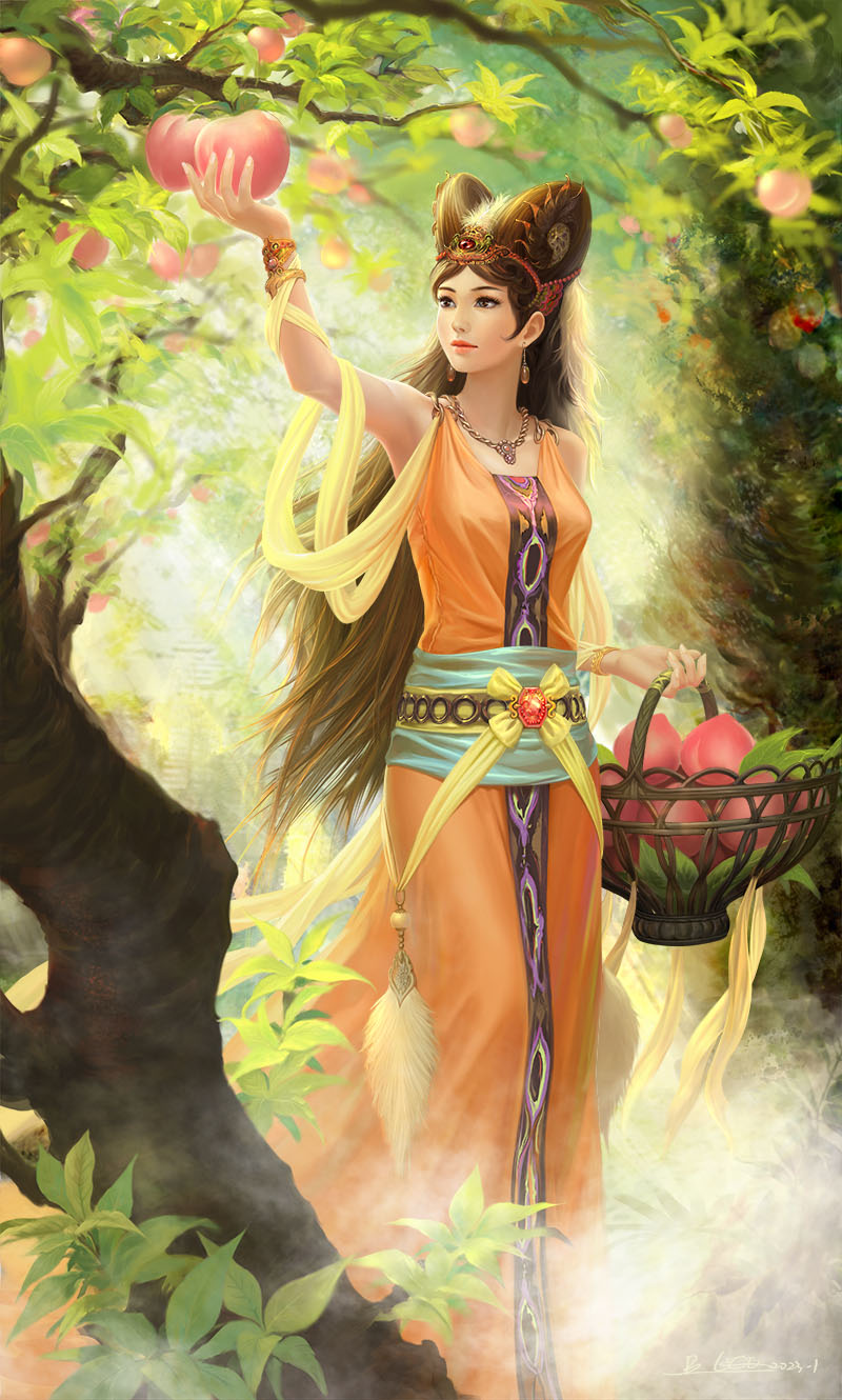 七仙女之橙衣仙女2023插画图片壁纸
