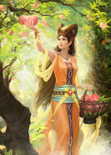 七仙女之橙衣仙女2023插画图片壁纸