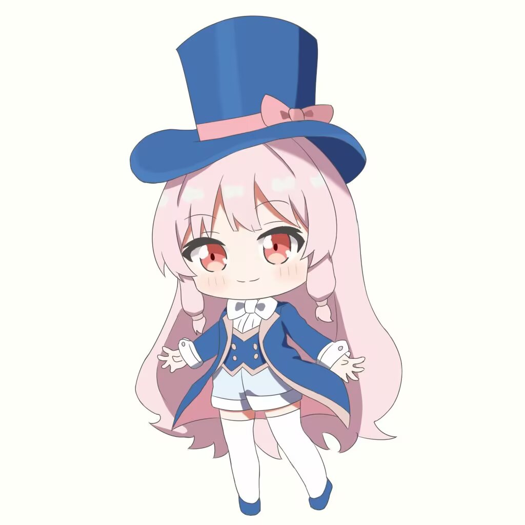 Q版粉毛插画图片壁纸