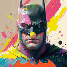 蝙蝠侠小丑妆插画图片壁纸
