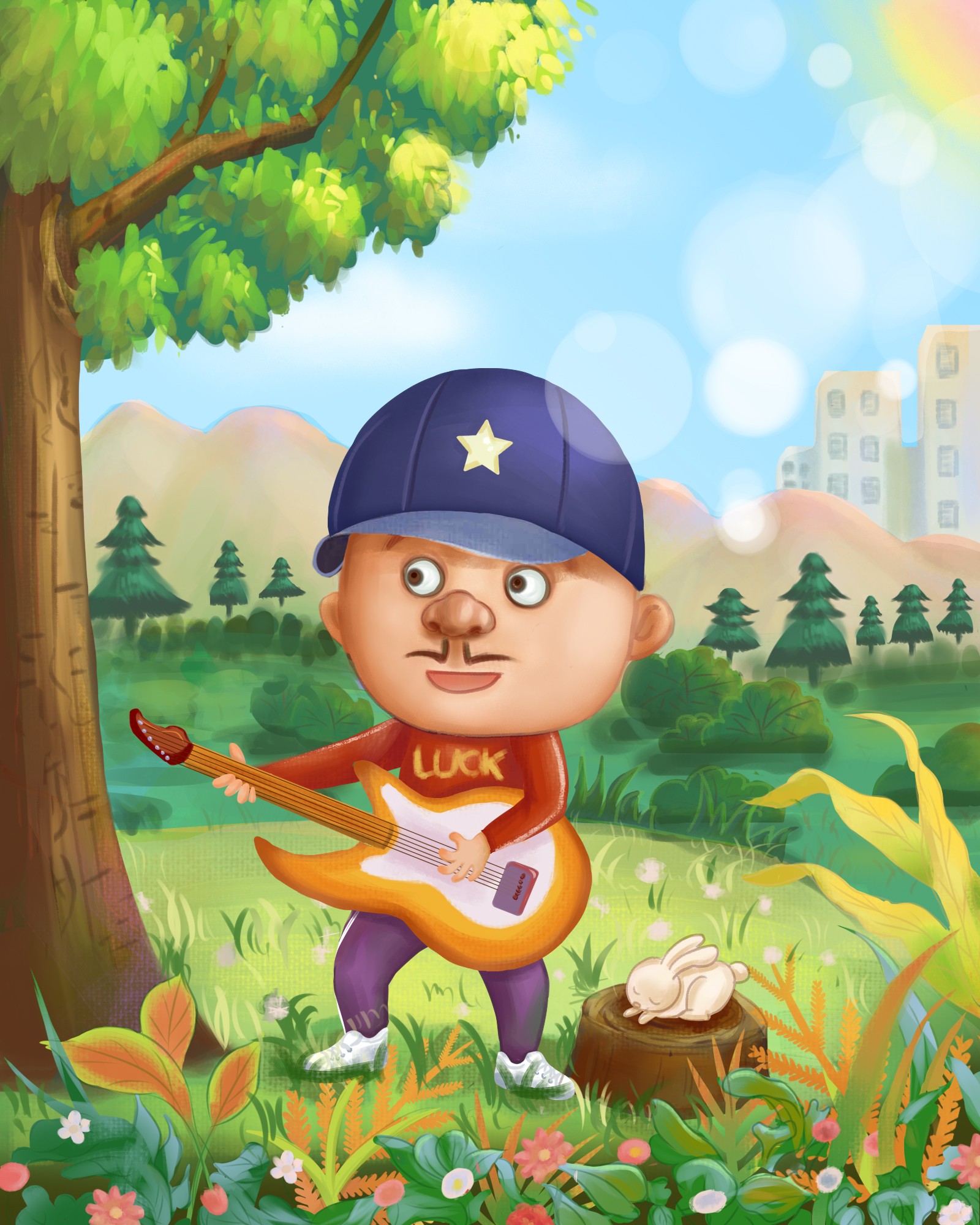 光头强歌曲封面插画图片壁纸