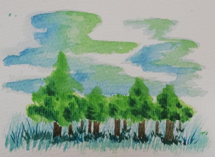 树林插画图片壁纸