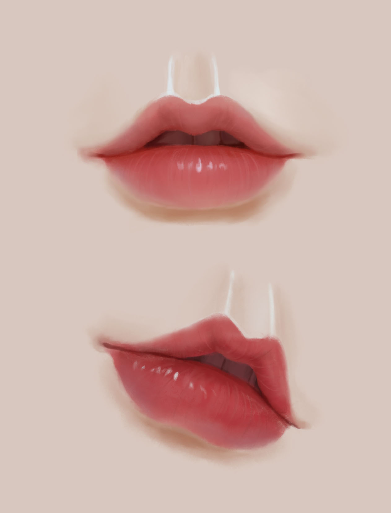 画一个红唇