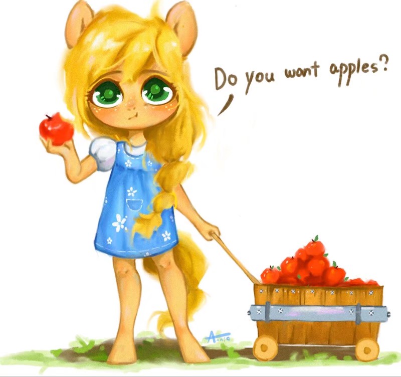 “要来点苹果吗”插画图片壁纸