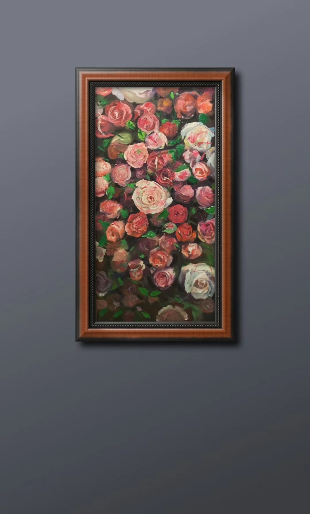 《红玫瑰与白玫瑰》油画，曾在上海松江文化馆展出插画图片壁纸