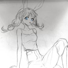 蓝眼兔子插画图片壁纸