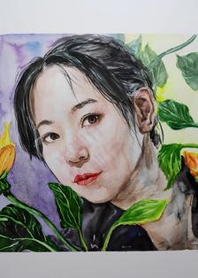 水彩人像插画图片壁纸