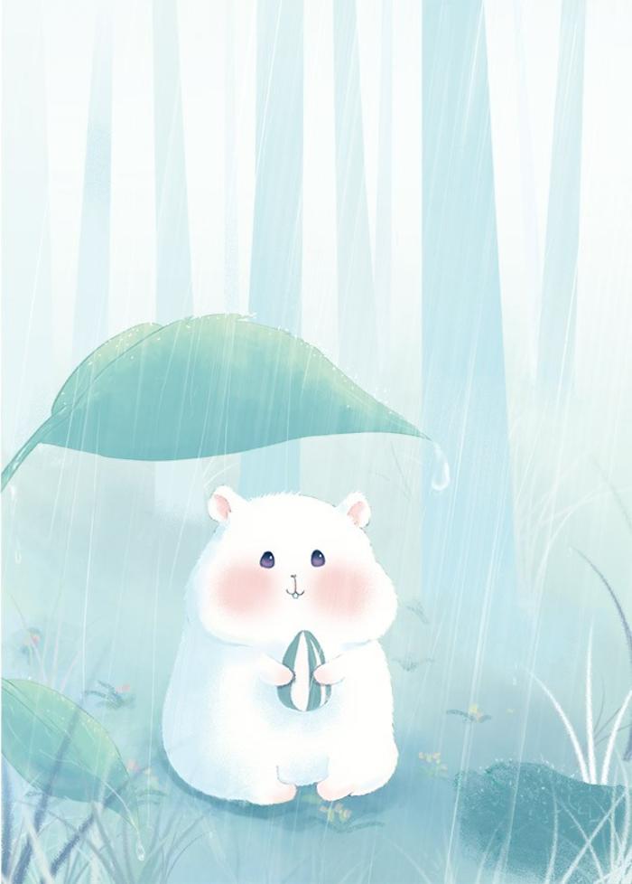 下雨天的背景插画图片壁纸