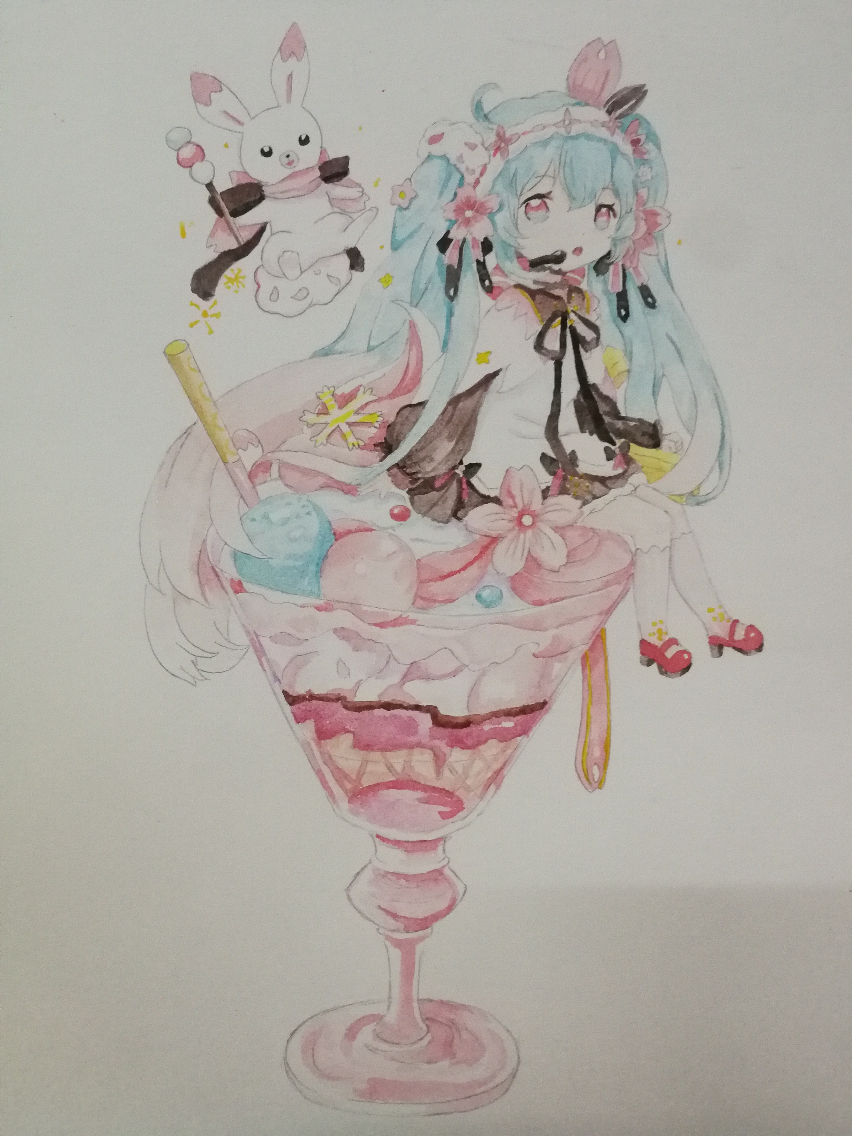 初音  q版插画图片壁纸