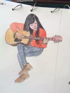 弹吉他插画图片壁纸