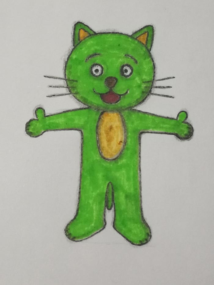 吉祥物绿猫郑海贤插画图片壁纸