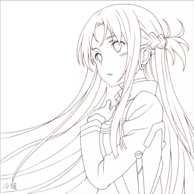 亚丝娜板绘临摹插画图片壁纸