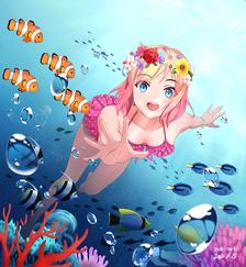 水下少女插画图片壁纸