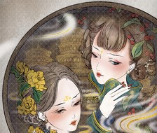 古风少女镜框图-中国古风2K