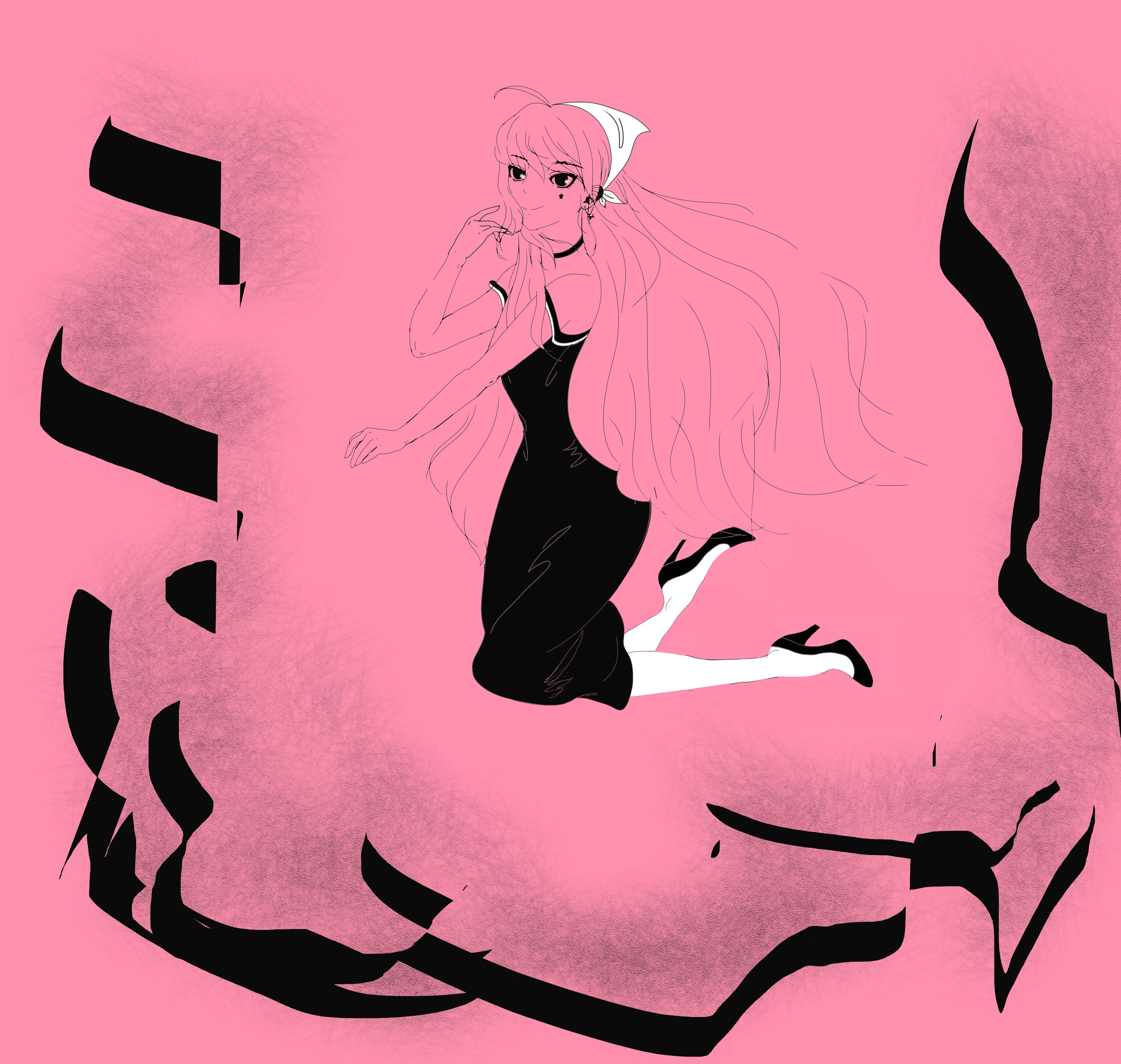 pink插画图片壁纸