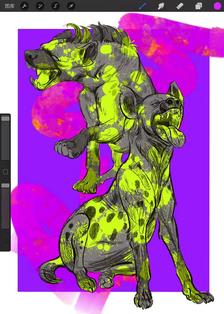 斑鬣犬插画图片壁纸
