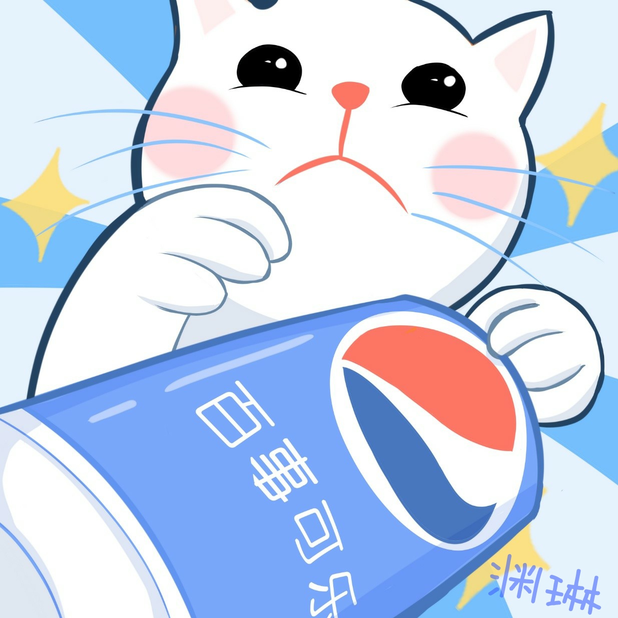 爱可乐的猫插画图片壁纸