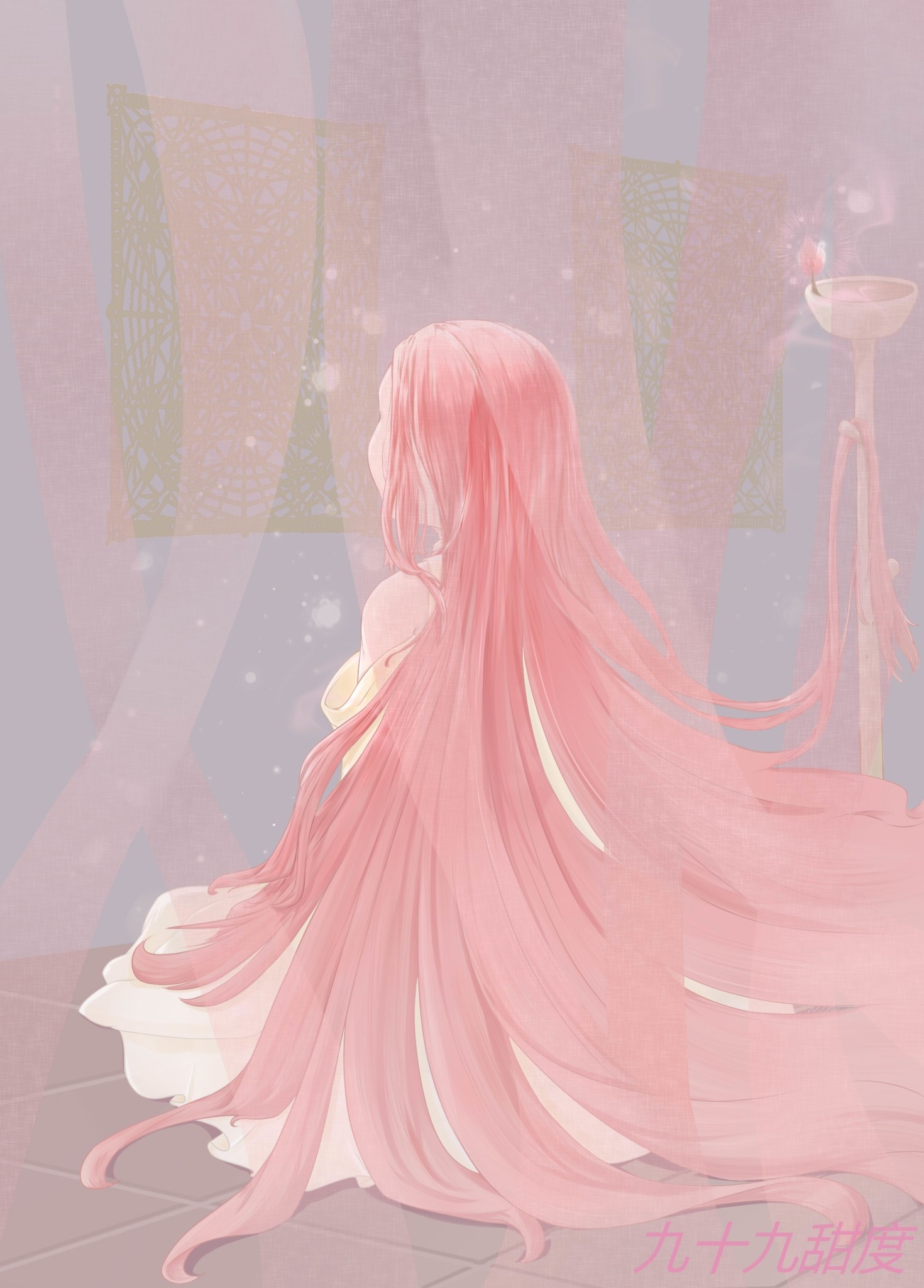 少女背面插画1080p竖图