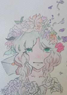 少女的信里面应该会藏有鲜花吧。插画图片壁纸