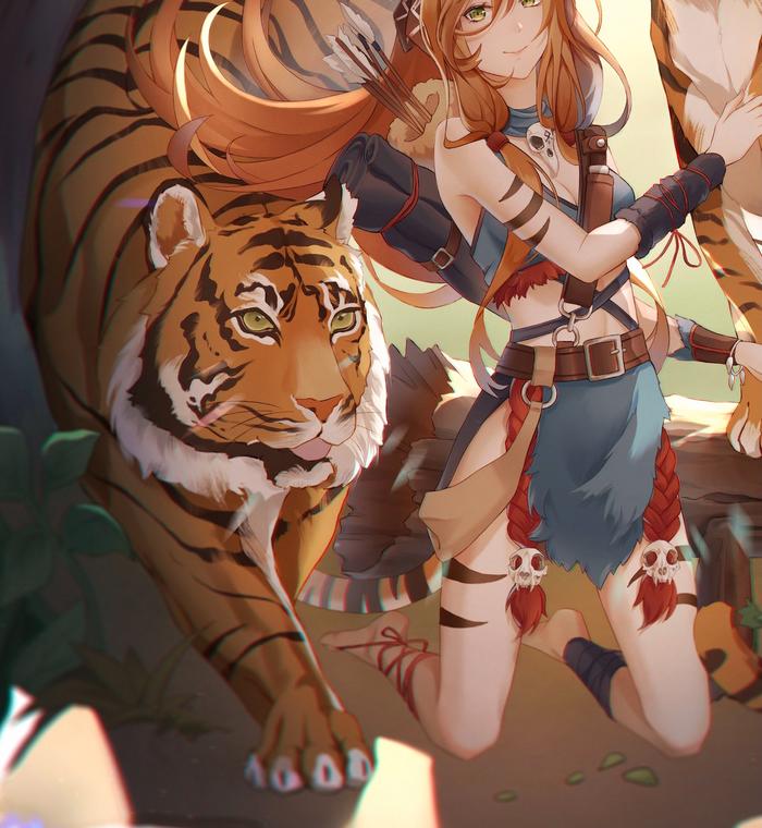 With the Tiger 🐅 带背景立绘插画图片壁纸