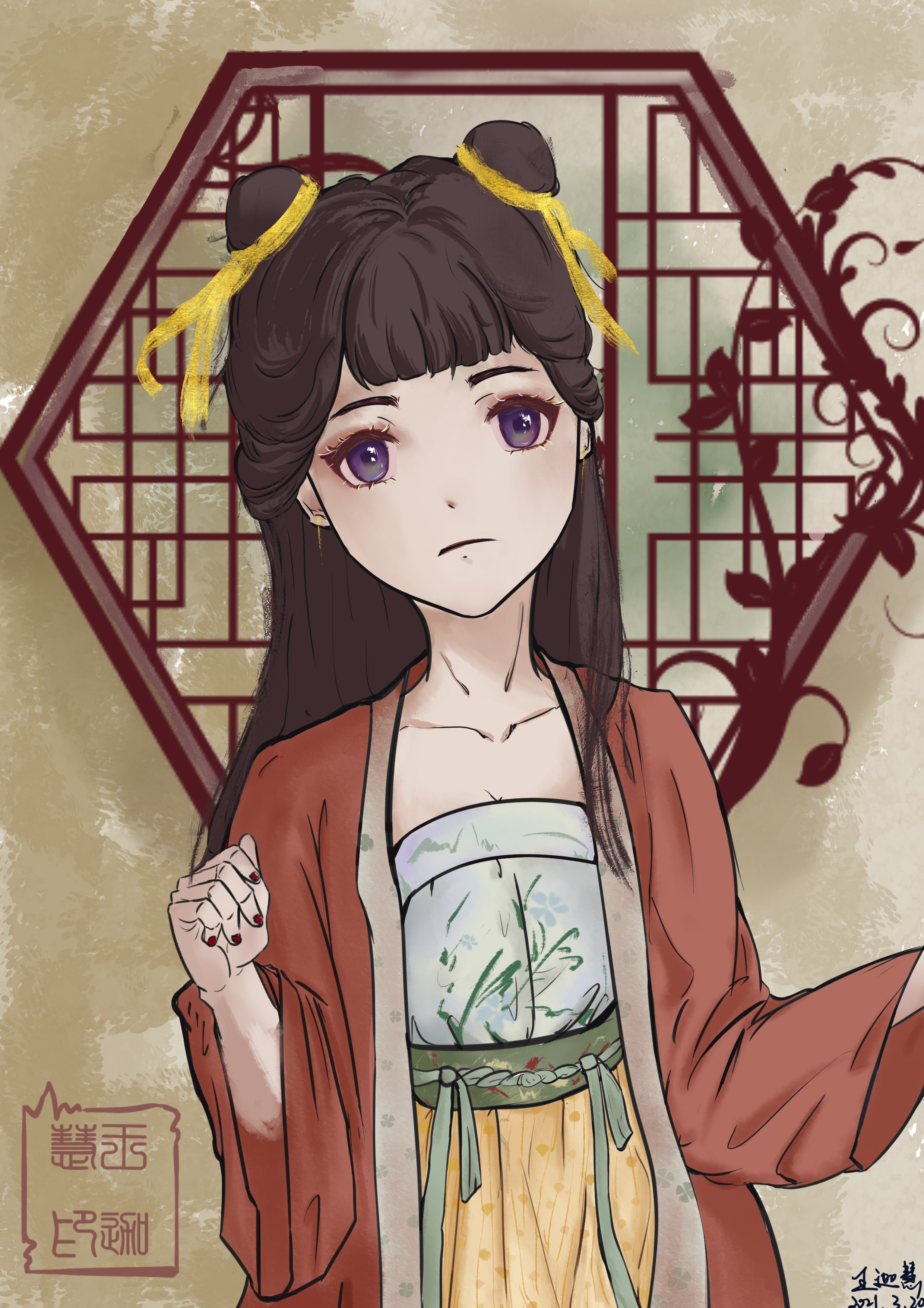 古风少女‘插画图片壁纸