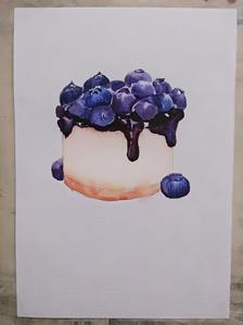 蓝莓蛋糕—插画插画图片壁纸