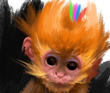 猴妖-厚涂原画厚涂