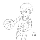 篮球少年线稿