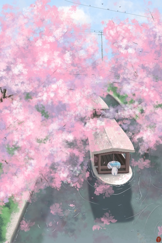 樱花插画图片壁纸