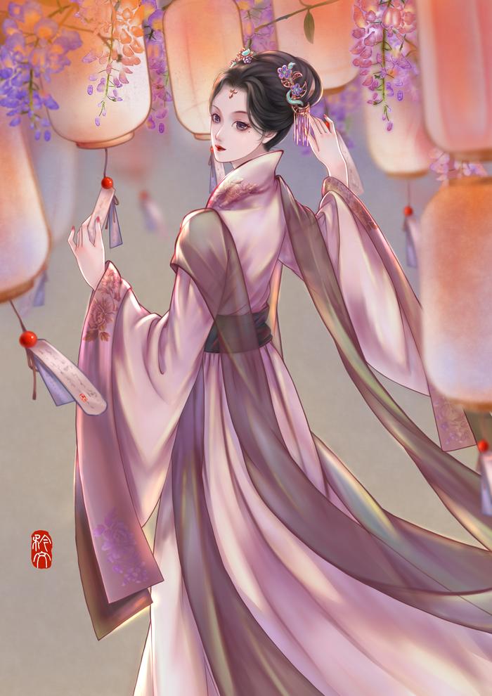 中秋花灯解谜插画图片壁纸