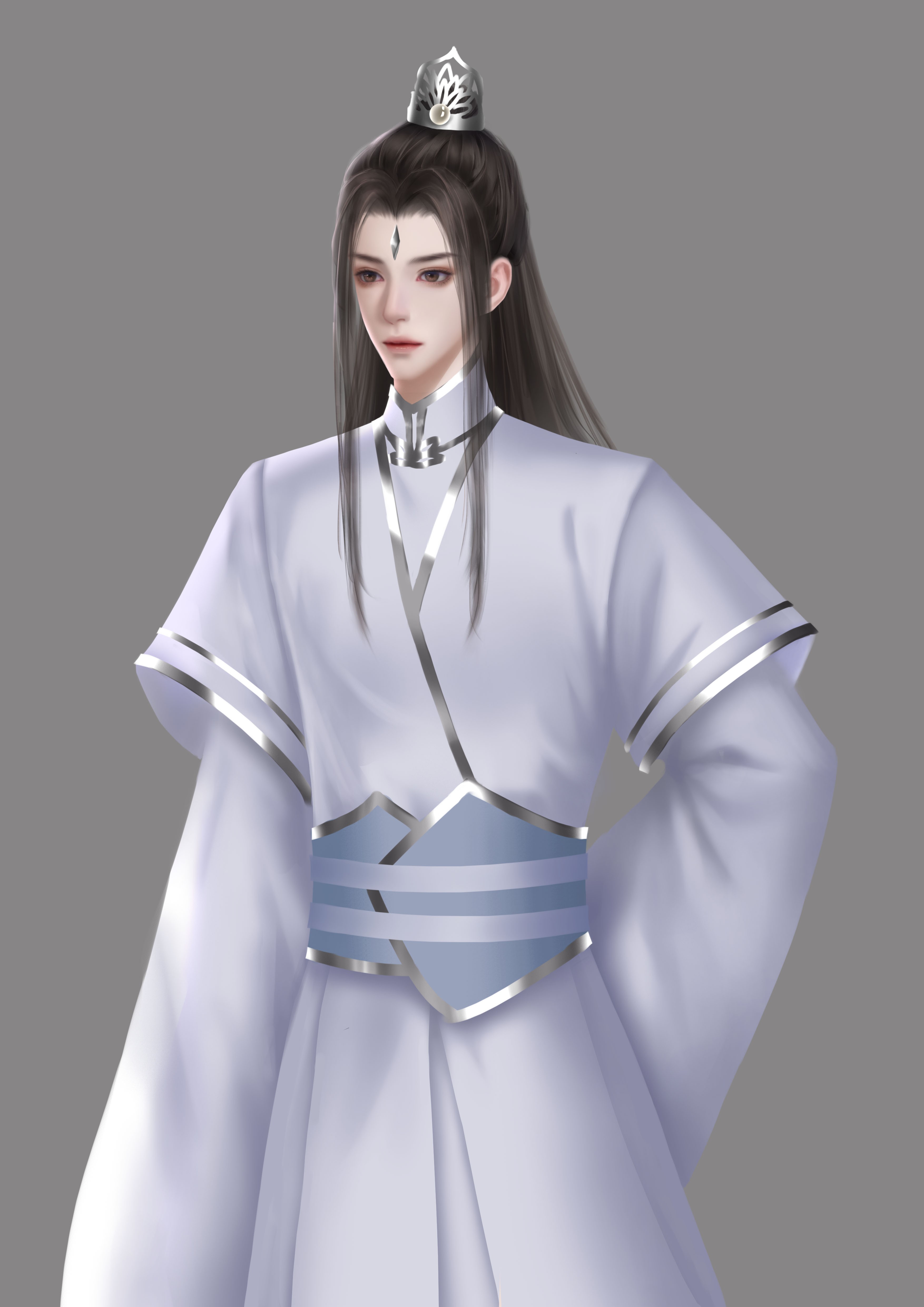 半厚涂男性插画图片壁纸