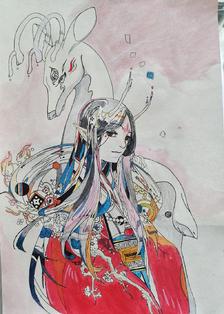 鹿灵神眸插画图片壁纸