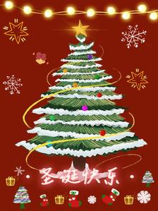 圣诞树插画图片壁纸