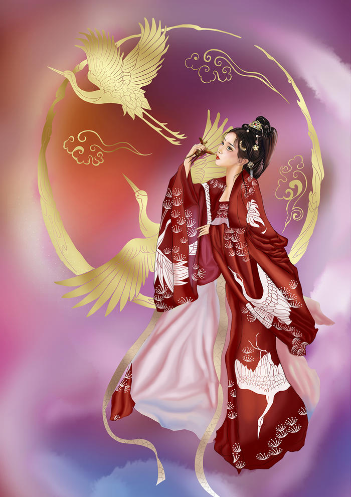 古风侍女插画图片壁纸