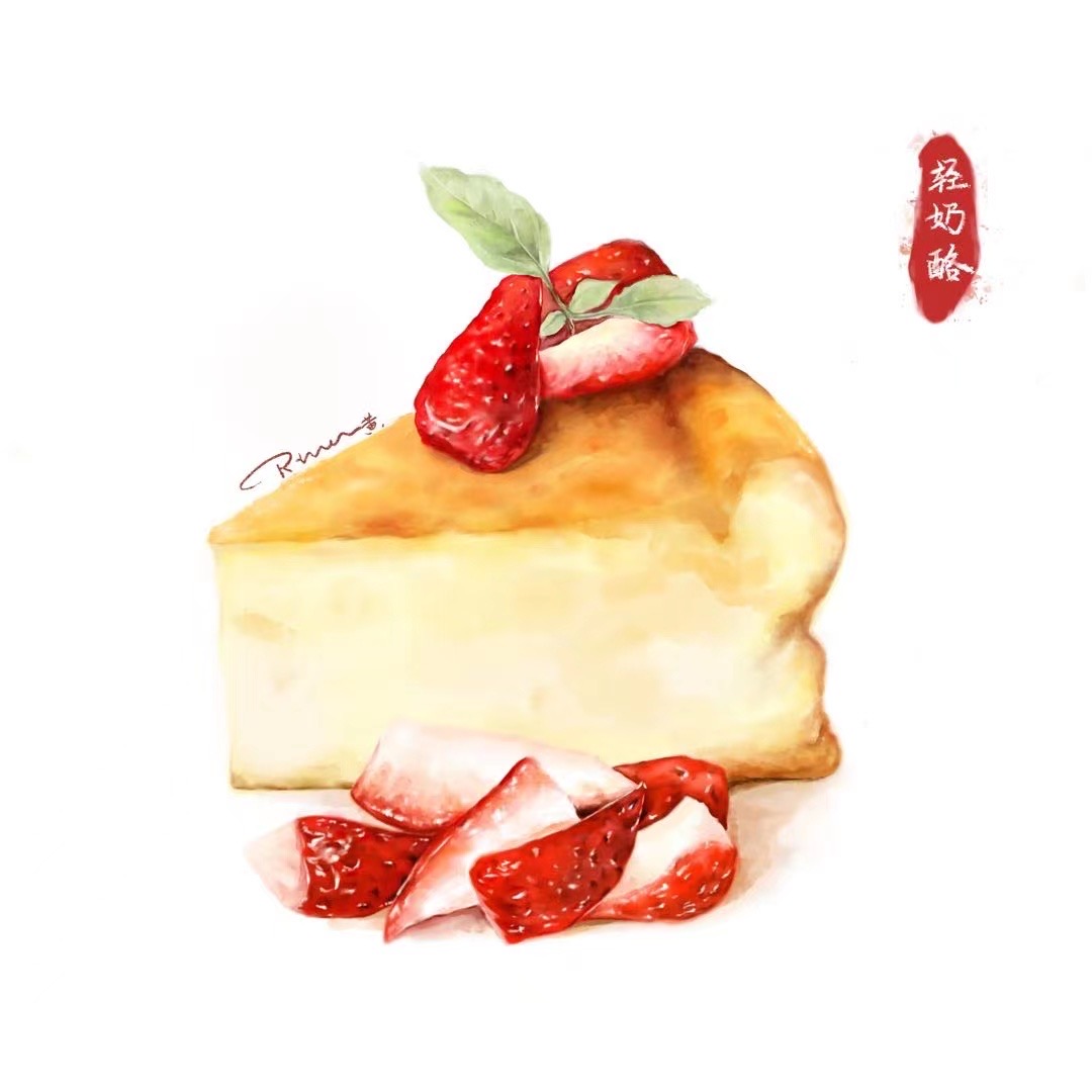 轻奶酪蛋糕插画图片壁纸