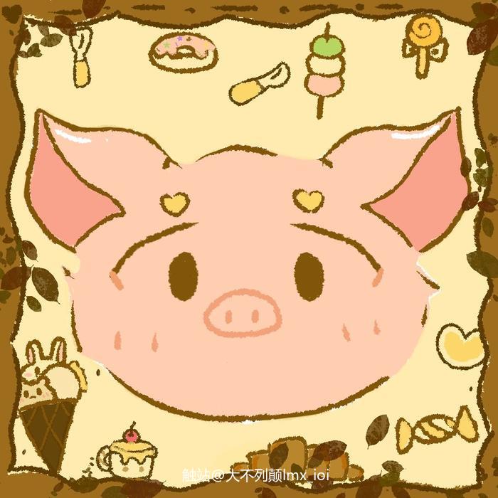 定制秋日小猪头像插画图片壁纸
