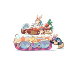 兔子战车插画图片壁纸